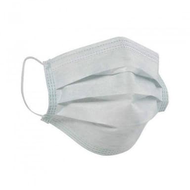 Mascarilla Desechable Triple Adulto Con Elástico Y Clip Nasal Blanco - Filtración > 99%