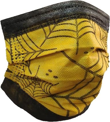 Children's Triple Mask Printed with Elastic and Nasal Clip - yellow web 50 units